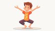 © Eden - Boy in Yoga Pose: Kid Making Balance Exercise Cartoon