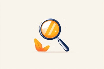 Aufkleber - A simple flat design of a magnifying glass highlighting one circle in a grid of identical shapes, emphasizing a special focus