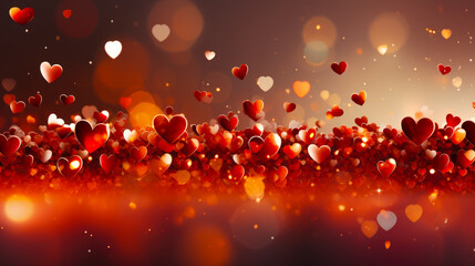 Leinwandbilder - Vibrant hearts in shades of red create a festive atmosphere during a celebration of love