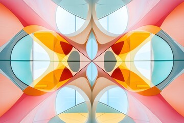 Wall Mural - Geometric patterns shifting dynamically in a kaleidoscopic view