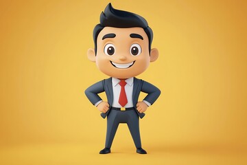 Wall Mural - Successful Boy Businessman 3D Model