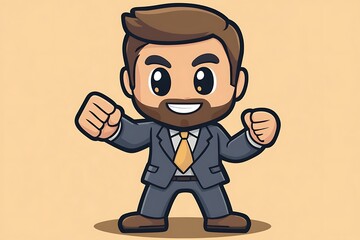 Wall Mural - Successful Businessman Character Illustration