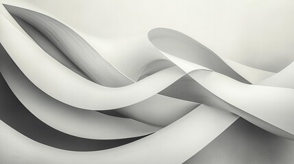 Wall Mural - Sinuous lines curving dynamically yet minimally