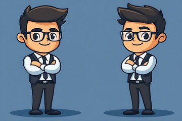 Wall Mural - Successful Cartoon Businessman Avatar