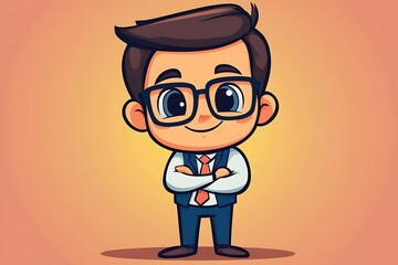 Wall Mural - Young Confident Businessman Illustration1