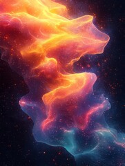 Wall Mural - captivating cosmic visualization transforming business data into vibrant abstract forms