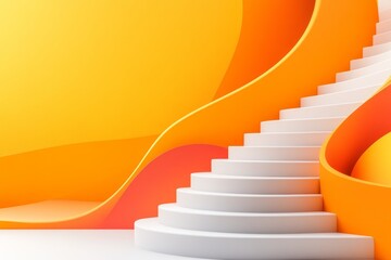 Poster - A minimalist depiction of a ladder extending upwards indefinitely, drawn with clean, simple lines