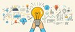© Rian Adi Setyo - Businessman holding creative light bulb with growth graph and knowledge management system icons
