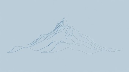 Aufkleber - Majestic lines of a mountain rising against a clear background during a calm afternoon. Generative AI