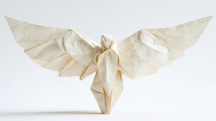 Wall Mural - abstract paper angel figure created with folding technique