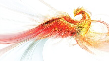 Wall Mural - abstract angelic design with light trails in modern aesthetic