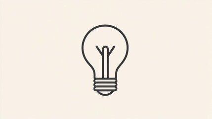 Poster - Conceptual design of a light bulb with a minimalist style on a plain background highlighting creativity and innovation. Generative AI