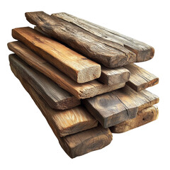 Poster - A Stack of Weathered Reclaimed Wooden Beams
