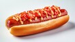 © NFTNexus - Delicious gourmet hot dog topped with fresh tomatoes and cheese in a soft bun ideal for food advertising or culinary promotions.