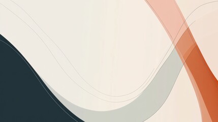 Poster - Abstract wave pattern in soft colors creating a serene background design for modern interiors and digital use. Generative AI
