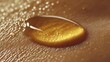 © Cyber Shutter - Macro shot of glistening golden liquid droplet resting on smooth skin surface showcasing texture and shine.