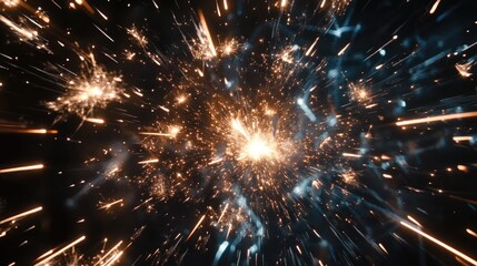 Wall Mural - vibrant fireworks explosion illuminating dark night sky celebration of festivals and holidays dynami