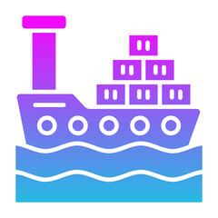 Wall Mural - Cargo ship Icon