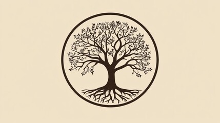 Leinwandbilder - Symbolic representation of the tree of life with intricate branches and roots revealing interconnectedness of nature. Generative AI