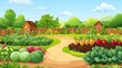 © Seyyar - Vibrant Outdoor Vegetable Garden in Allotment Surrounded by Greenery and Nature's Beauty