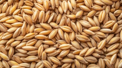 Wall Mural - Organic wheat seeds close-up with natural field background showcasing agricultural produce and farming concepts.