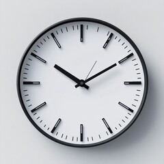 Leinwandbilder - Modern wall clock displaying precise time with minimalistic design and black accents on a white background. Generative AI