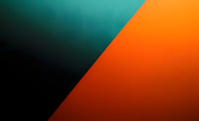 Wall Mural - teal orange black color gradient background, grainy texture effect, poster banner landing page backd