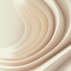 Fototapete - Abstract layers of soft curves and waves in light tones create a calming visual experience in modern design. Generative AI