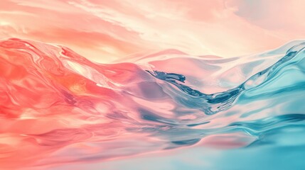 Wall Mural - abstract colorful water surface with fluid waves in soft pastel tones for tranquil and serene backgr