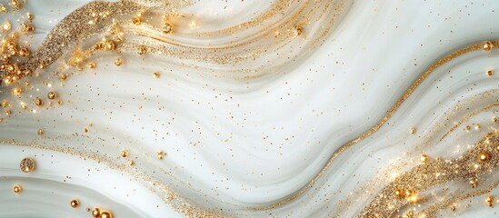 Wall Mural - elegant golden glitter background with smooth waves and space for text or branding
