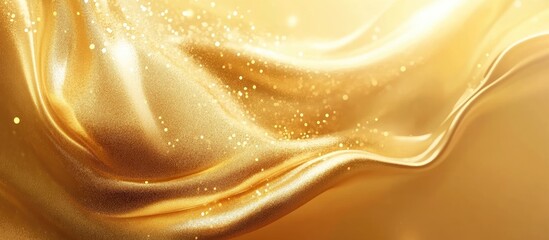 Wall Mural - elegant golden silk texture with shimmering particles and blank space for text perfect for luxury an