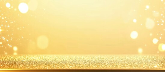 Wall Mural - elegant gold background with shimmering bokeh lights and ample space for text ideal for invitations 