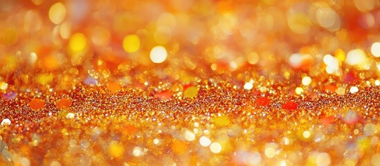 Wall Mural - autumn glitter overlay with sparkles in warm hues on a transparent background ideal for text placeme
