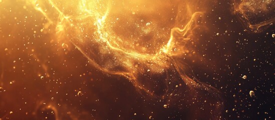 Wall Mural - golden particles shimmer in space with elegant trails, creating a mesmerizing visual effect and ampl