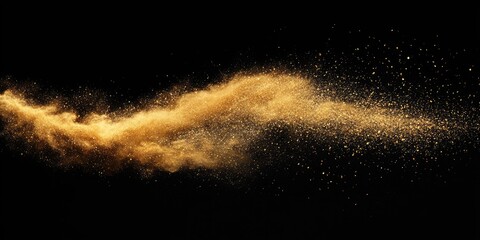 Wall Mural - shimmering gold powder splash creating a luxurious festive atmosphere with ample copy space against 