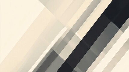 Fototapete - Abstract design featuring geometric layers of neutral tones and sharp angles in a contemporary style. Generative AI