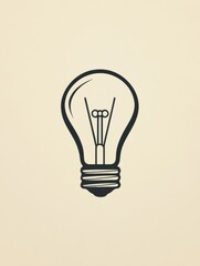Aufkleber - Creative light bulb illustration showcasing classic design against a soft background. Generative AI