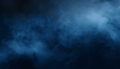 Wall Mural - abstract smoky gradient navy blue blending into black grain overlay