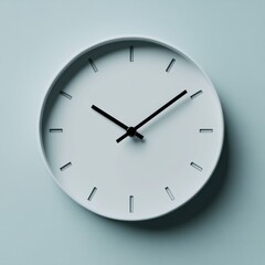 Leinwandbilder - Modern wall clock displaying precise time against a minimalistic backdrop in soft tones. Generative AI