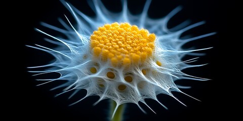 Intricate Close up of a Flower Encased in Delicate Web like Structure