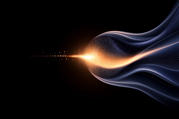 Abstract art of binary code stream. Global programming and technology