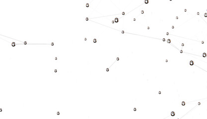 Poster - Futuristic geometric double data flow background with connecting dots and lines. Abstract digital