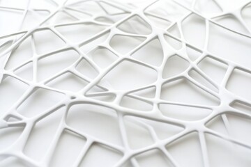 Fototapete - Intricate white network pattern showcasing modern design and texture in a minimalist setting. Generative AI