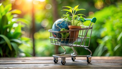 shopping cart with vegetables