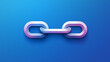 © Den Elbriggs - 3D vector icon of a chain, simple design, with a purple and blue gradient background