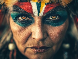 Native American with feather headdress