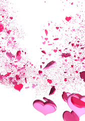 Wall Mural - realistic isolated heart confetti on the transparent background for decoration and covering. Concept of Happy Valentine's Day,