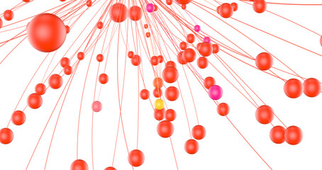 Fototapete - Global network. Blockchain. 3D illustration. Neural networks and artificial intelligence. Abstract