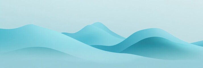 Aufkleber - Scenic view of soft blue mountains in serene atmosphere during daylight hours. Generative AI