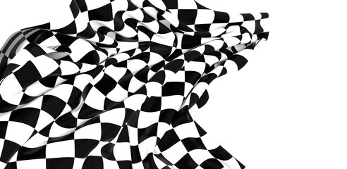 Wall Mural - The checkered flag waves in the wind signifying the finish line